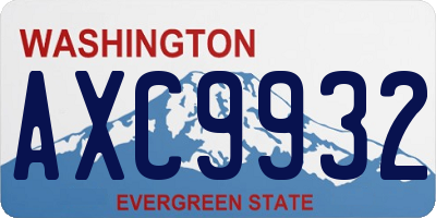 WA license plate AXC9932