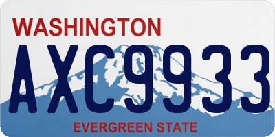 WA license plate AXC9933