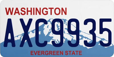 WA license plate AXC9935