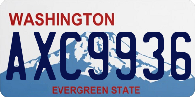 WA license plate AXC9936