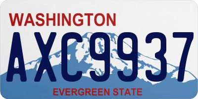 WA license plate AXC9937