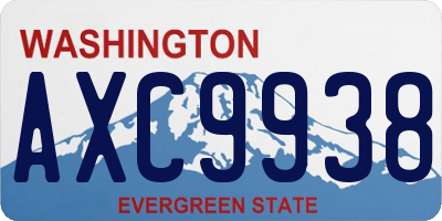WA license plate AXC9938