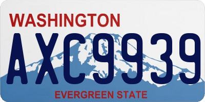 WA license plate AXC9939