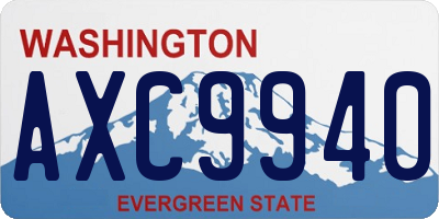 WA license plate AXC9940