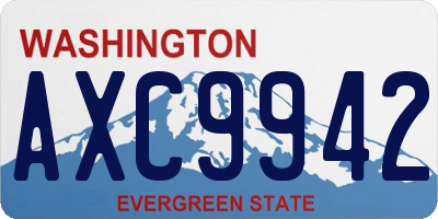 WA license plate AXC9942