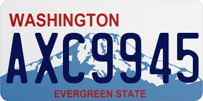 WA license plate AXC9945