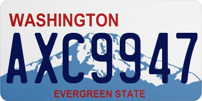 WA license plate AXC9947