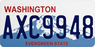 WA license plate AXC9948