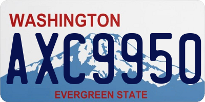 WA license plate AXC9950