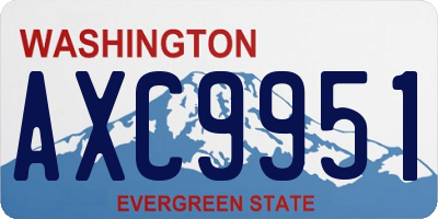 WA license plate AXC9951