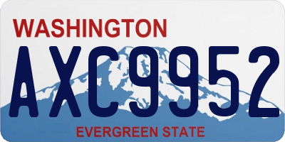 WA license plate AXC9952