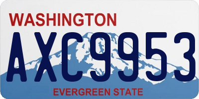 WA license plate AXC9953