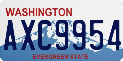 WA license plate AXC9954