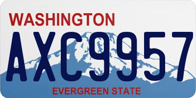 WA license plate AXC9957