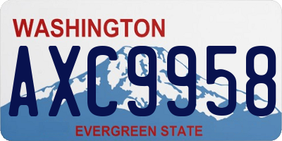 WA license plate AXC9958