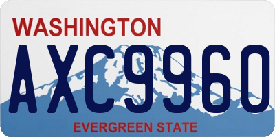WA license plate AXC9960