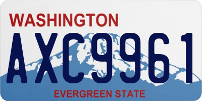 WA license plate AXC9961