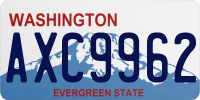WA license plate AXC9962