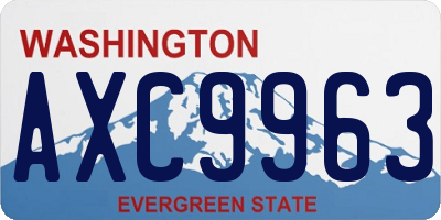 WA license plate AXC9963
