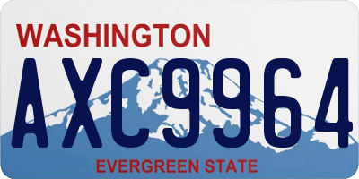 WA license plate AXC9964