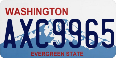 WA license plate AXC9965