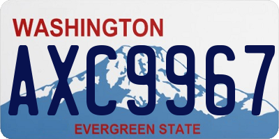 WA license plate AXC9967