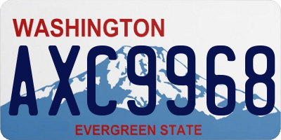 WA license plate AXC9968