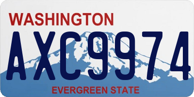 WA license plate AXC9974