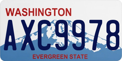 WA license plate AXC9978