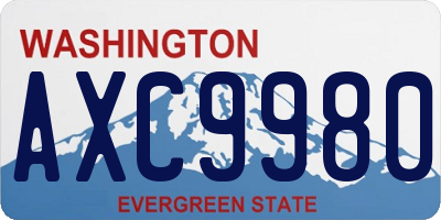 WA license plate AXC9980