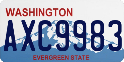 WA license plate AXC9983