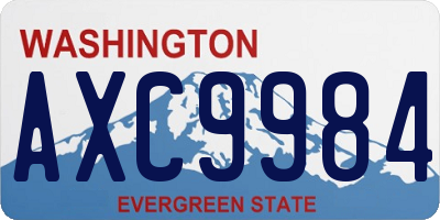 WA license plate AXC9984
