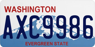 WA license plate AXC9986