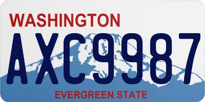 WA license plate AXC9987
