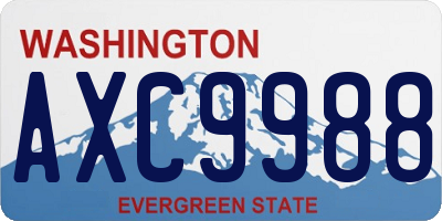 WA license plate AXC9988