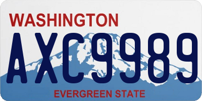 WA license plate AXC9989