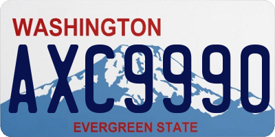 WA license plate AXC9990