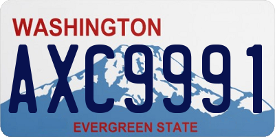 WA license plate AXC9991