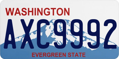 WA license plate AXC9992