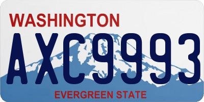 WA license plate AXC9993