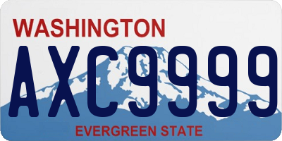 WA license plate AXC9999