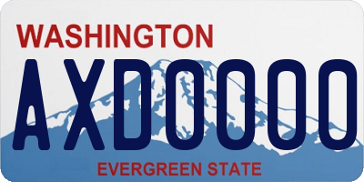 WA license plate AXD0000
