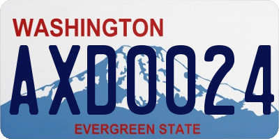 WA license plate AXD0024