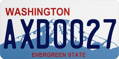 WA license plate AXD0027