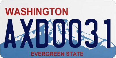 WA license plate AXD0031