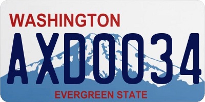 WA license plate AXD0034