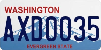 WA license plate AXD0035