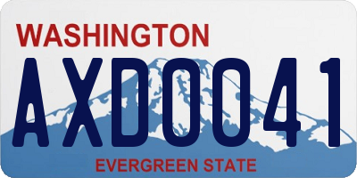 WA license plate AXD0041