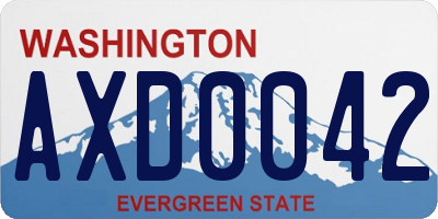 WA license plate AXD0042