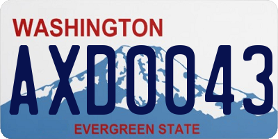 WA license plate AXD0043